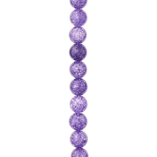 12 Packs: 24 ct. (288 total) Purple Crackled Quartzite Round Beads, 8mm by Bead Landing™
